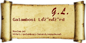 Galambosi Lénárd névjegykártya